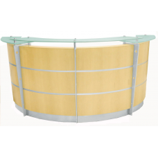 8' Maple Veneer Reception Desk with Glass Top FREE FREIGHT